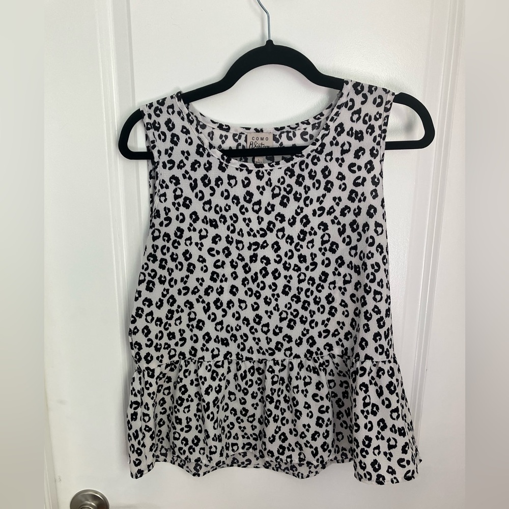 Black & White Leopard Print Blouse